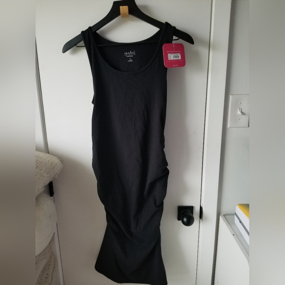 Isabel Maternity T-Shirt Dress Cotton Sleeveless Black